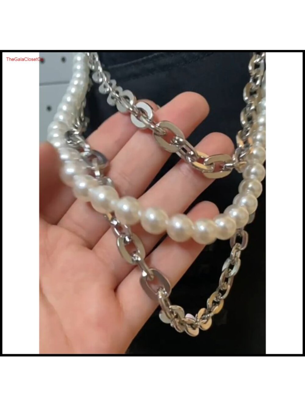 Triple Layer Pearl Hip Hop Pants Chain Belt Loop Clip Lobster Clasp Streetwear - Picture 4 of 5
